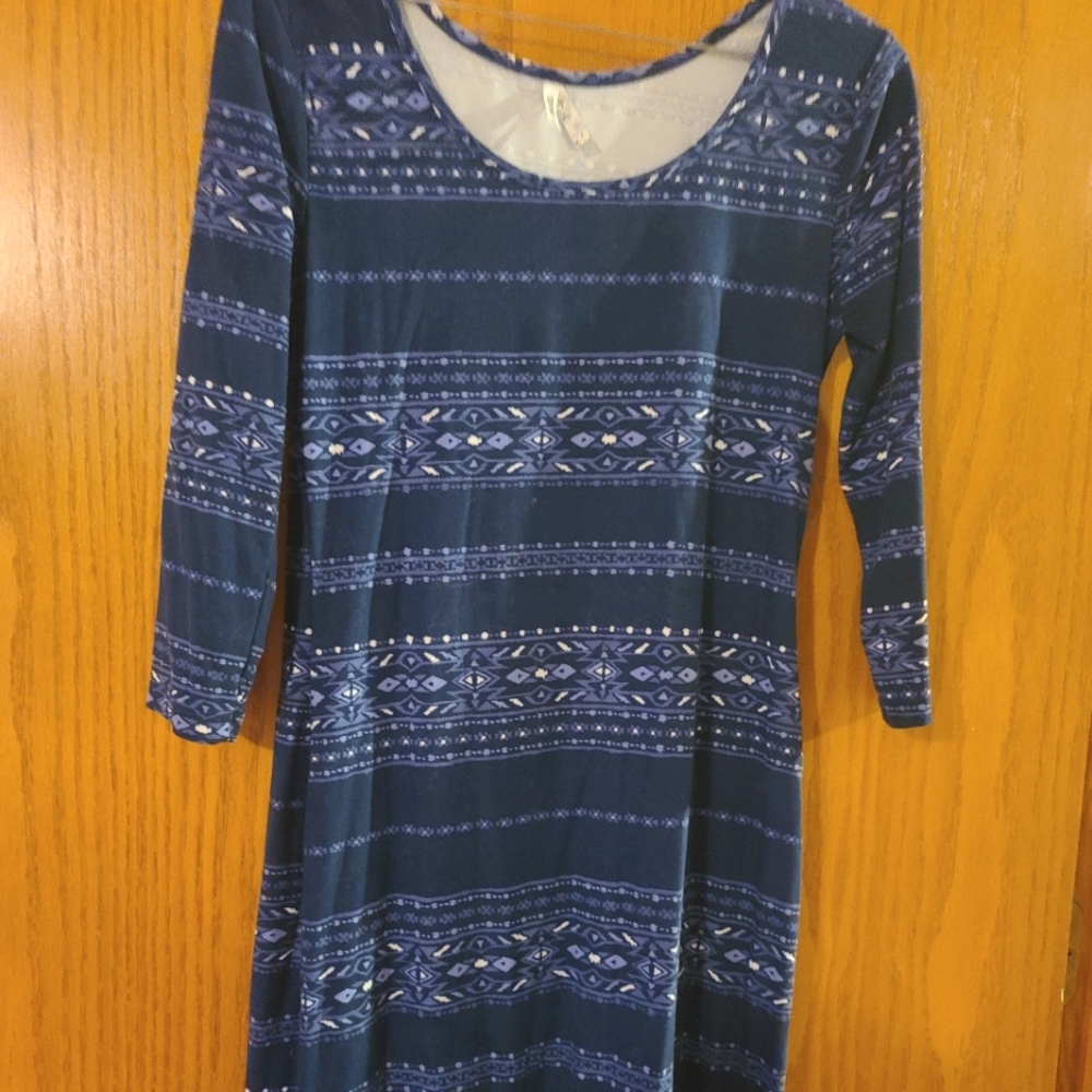 Blue Patterned Bodycon Dress